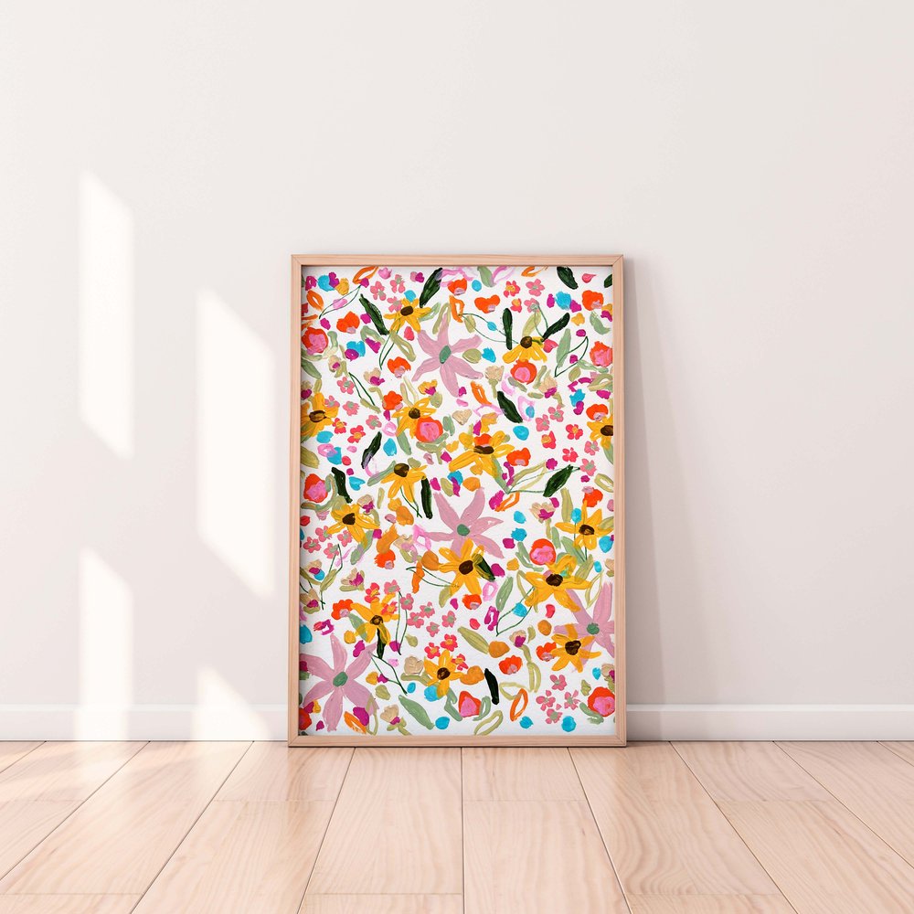 Raining flowers paper print